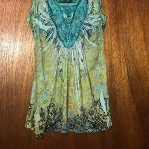 Cato Grunge Boho Embellished Flowy Tank Top